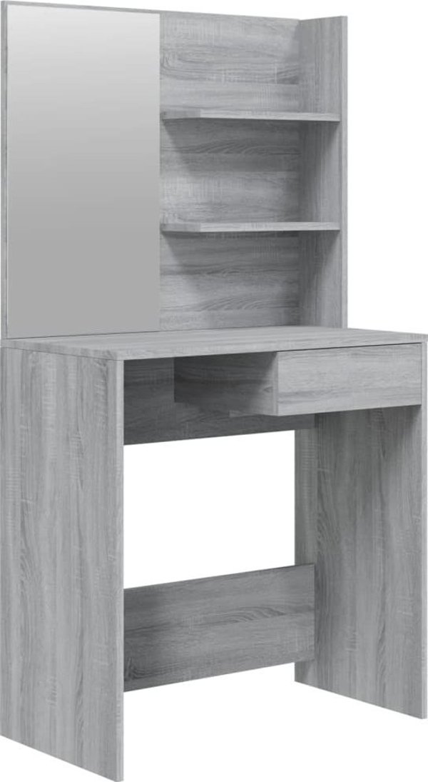 vidaXL Toaletka με καθρέφτη, γκρι δρυς Sonoma, 74,5x40x141 cm