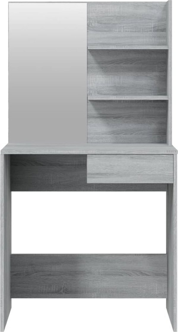 vidaXL Toaletka με καθρέφτη, γκρι δρυς Sonoma, 74,5x40x141 cm
