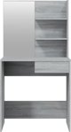 vidaXL Toaletka με καθρέφτη, γκρι δρυς Sonoma, 74,5x40x141 cm