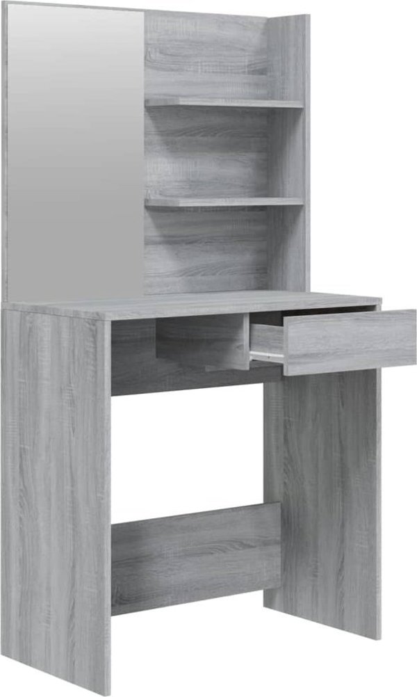 vidaXL Toaletka με καθρέφτη, γκρι δρυς Sonoma, 74,5x40x141 cm