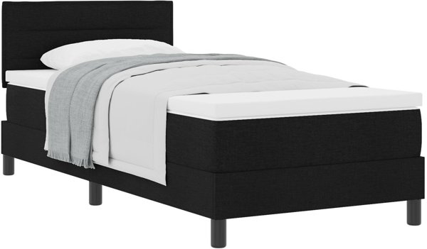 vidaXL Box Spring z materacem Czarny 90x190 cm Tkanina