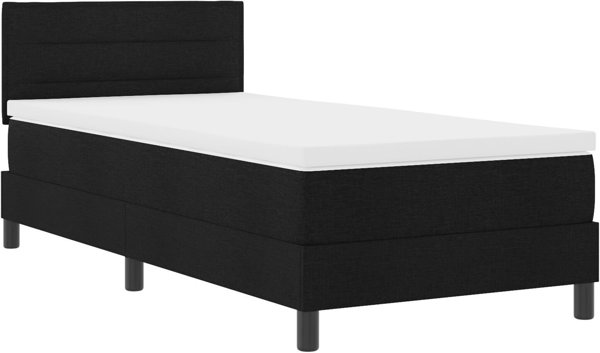 vidaXL Box Spring z materacem Czarny 90x190 cm Tkanina