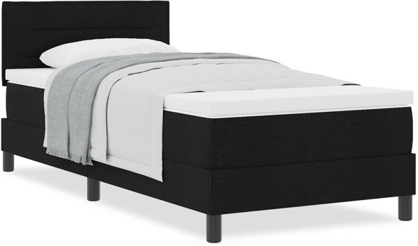 vidaXL Box Spring z materacem Czarny 90x190 cm Tkanina