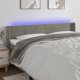 vidaXL Κεφαλάρι για κρεβάτι με LED ανοιχτό γκρι 183x16x78/88 cm, βελούδο