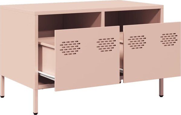 vidaXL Ροζ ντουλάπι TV 68x39x43,5 cm από ψυχρής έλασης μέταλλο