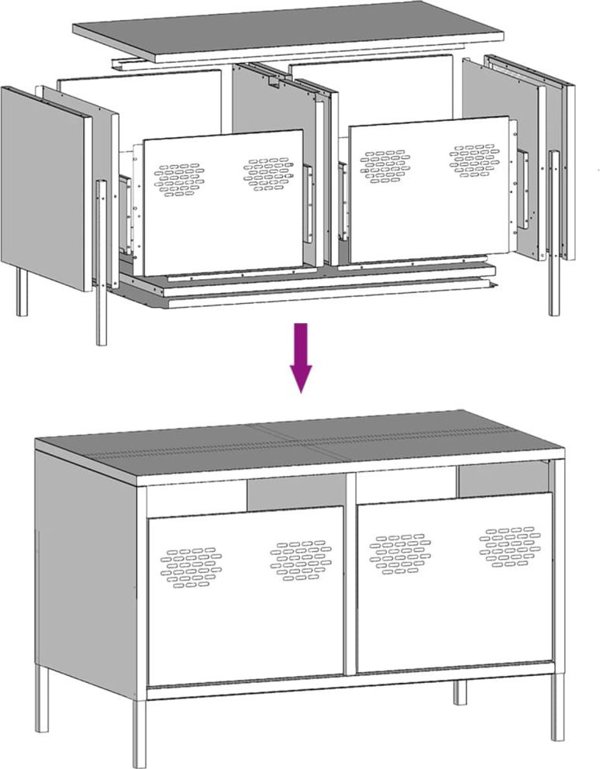 vidaXL Ροζ ντουλάπι TV 68x39x43,5 cm από ψυχρής έλασης μέταλλο