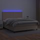 vidaXL Κρεβάτι κοντινεντάλ με στρώμα και LED, καπουτσίνο, 160x200 εκ