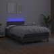 vidaXL Κρεβάτι Κοντινένταλ με Στρώμα και LED, Γκρι Δερματίνη, 120x200 cm
