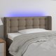vidaXL Zaglowek do lozkou me LED, taupe, 83x16x78/88 cm, tkanina
