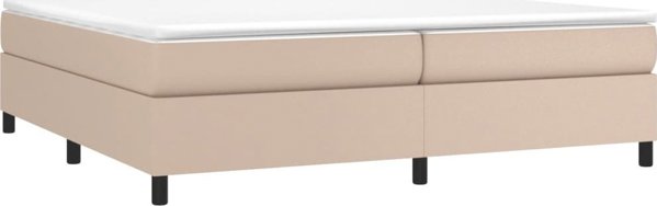 vidaXL Lozko kontynentalne cappuccino 200x200 cm z sztuczna skora