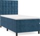 vidaXL Κρεβάτι Continental με στρώμα, μπλε, βελούδο, 90x190 cm