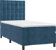 vidaXL Κρεβάτι Continental με στρώμα, μπλε, βελούδο, 90x190 cm