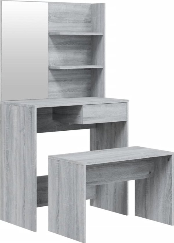 vidaXL Σετ με τουαλέτα, γκρι δρυς σονόμα, 74,5x40x141 εκ.