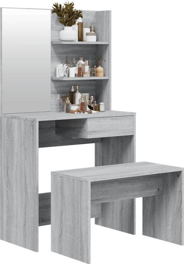 vidaXL Σετ με τουαλέτα, γκρι δρυς σονόμα, 74,5x40x141 εκ.