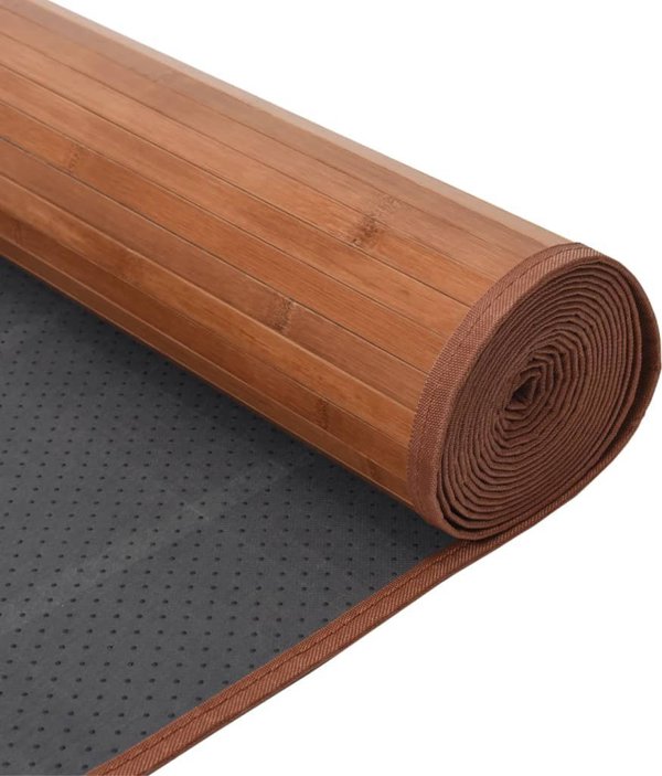 vidaXL Ορθογώνιο χαλί, καφέ, 60x400 εκ, από μπαμπού