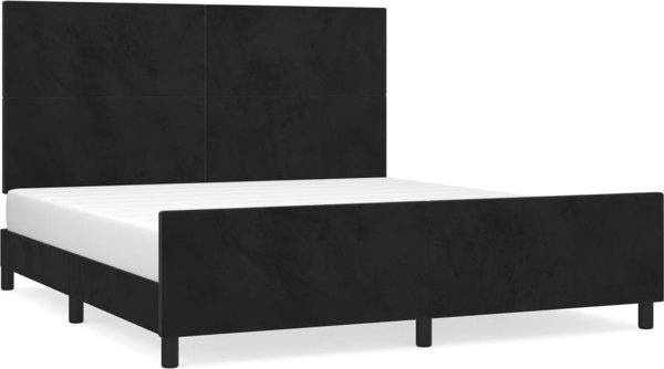 vidaXL Κρεβατοκάμαρα με κεφαλάρι, μαύρη, 160x200 cm, βελούδινη