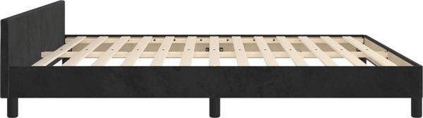 vidaXL Κρεβατοκάμαρα με κεφαλάρι, μαύρη, 160x200 cm, βελούδινη