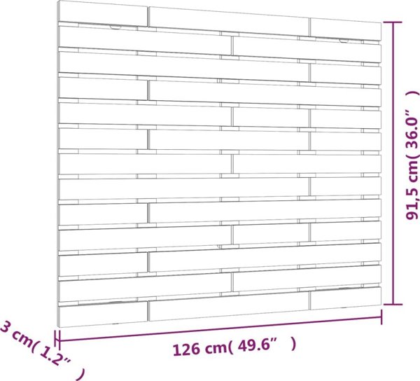 vidaXL Κεφαλάρι Κρεβατιού 126x3x91,5 cm από Στερεό Ξύλο Πεύκου