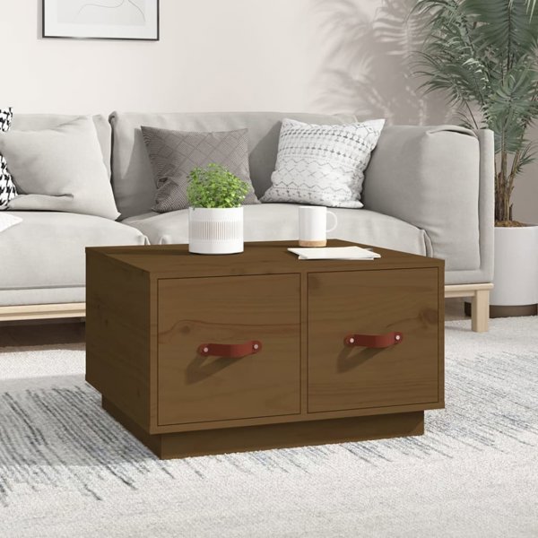 vidaXL Τραπεζάκι καφέ, μέλι καφέ, 60x53x35 εκ, μασίφ ξύλο πεύκου