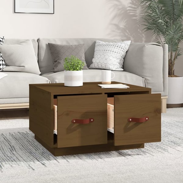 vidaXL Τραπεζάκι καφέ, μέλι καφέ, 60x53x35 εκ, μασίφ ξύλο πεύκου