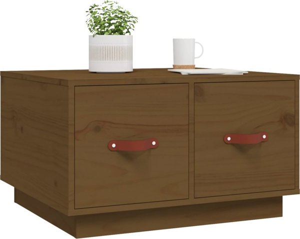 vidaXL Τραπεζάκι καφέ, μέλι καφέ, 60x53x35 εκ, μασίφ ξύλο πεύκου