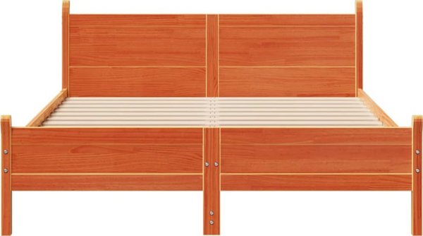 vidaXL Κρεβάτι χωρίς στρώμα 140x200 εκ. από πεύκο με κηρωμένο καφέ φινίρισμα