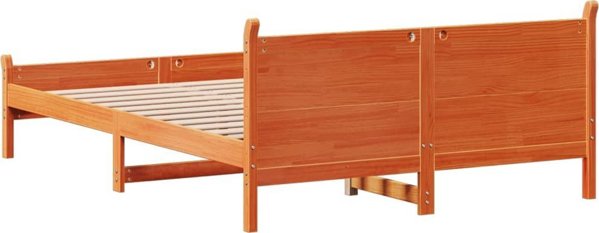 vidaXL Κρεβάτι χωρίς στρώμα 140x200 εκ. από πεύκο με κηρωμένο καφέ φινίρισμα