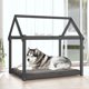 vidaXL Legowisko dla psa, szare, 111x80x100 cm, lite drewno sosnowe