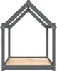 vidaXL Legowisko dla psa, szare, 111x80x100 cm, lite drewno sosnowe