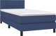 vidaXL Κρεβάτι continental με στρώμα, μπλε, ύφασμα, 90x190 εκ