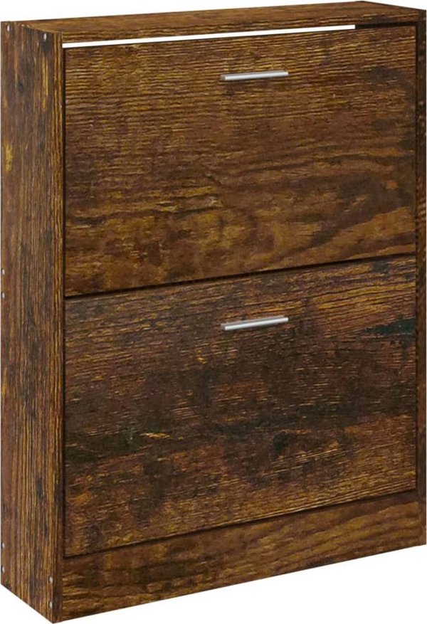 vidaXL Ράφι για παπούτσια, καπνιστή δρυς, 59x17x81 cm