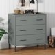 vidaXL vidaXL Komoda OSLO z 3 szufladami, szara, 77x40x79,5 cm, lite drewno