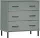 vidaXL vidaXL Komoda OSLO z 3 szufladami, szara, 77x40x79,5 cm, lite drewno