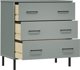 vidaXL vidaXL Komoda OSLO z 3 szufladami, szara, 77x40x79,5 cm, lite drewno