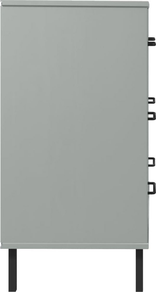 vidaXL vidaXL Komoda OSLO z 3 szufladami, szara, 77x40x79,5 cm, lite drewno