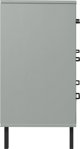 vidaXL vidaXL Komoda OSLO z 3 szufladami, szara, 77x40x79,5 cm, lite drewno