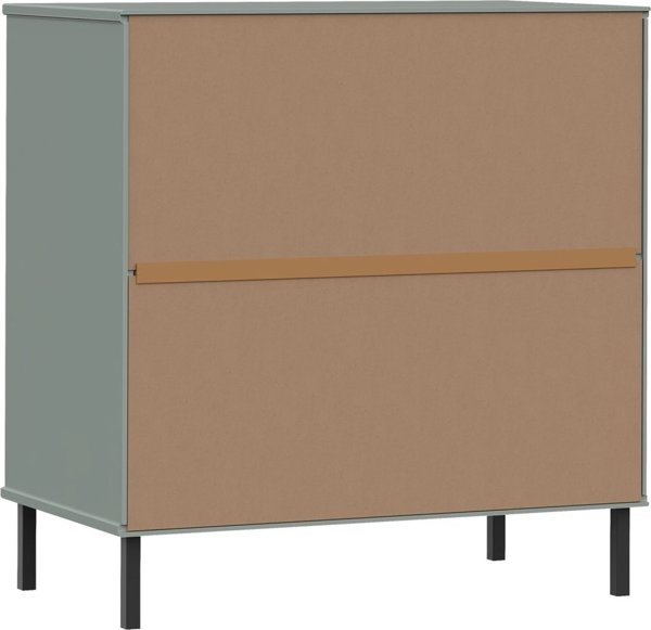 vidaXL vidaXL Komoda OSLO z 3 szufladami, szara, 77x40x79,5 cm, lite drewno