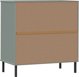 vidaXL vidaXL Komoda OSLO z 3 szufladami, szara, 77x40x79,5 cm, lite drewno