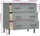 vidaXL vidaXL Komoda OSLO z 3 szufladami, szara, 77x40x79,5 cm, lite drewno