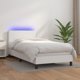 vidaXL Κρεβάτι κοντινένταλ με στρώμα και LED, λευκή οικολογική δερματίνη 80x200 εκ