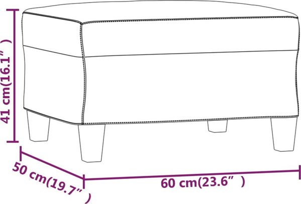 vidaXL Ταμπουρές, μαύρος, 60x50x41 εκ., επενδεδυμένος με ύφασμα