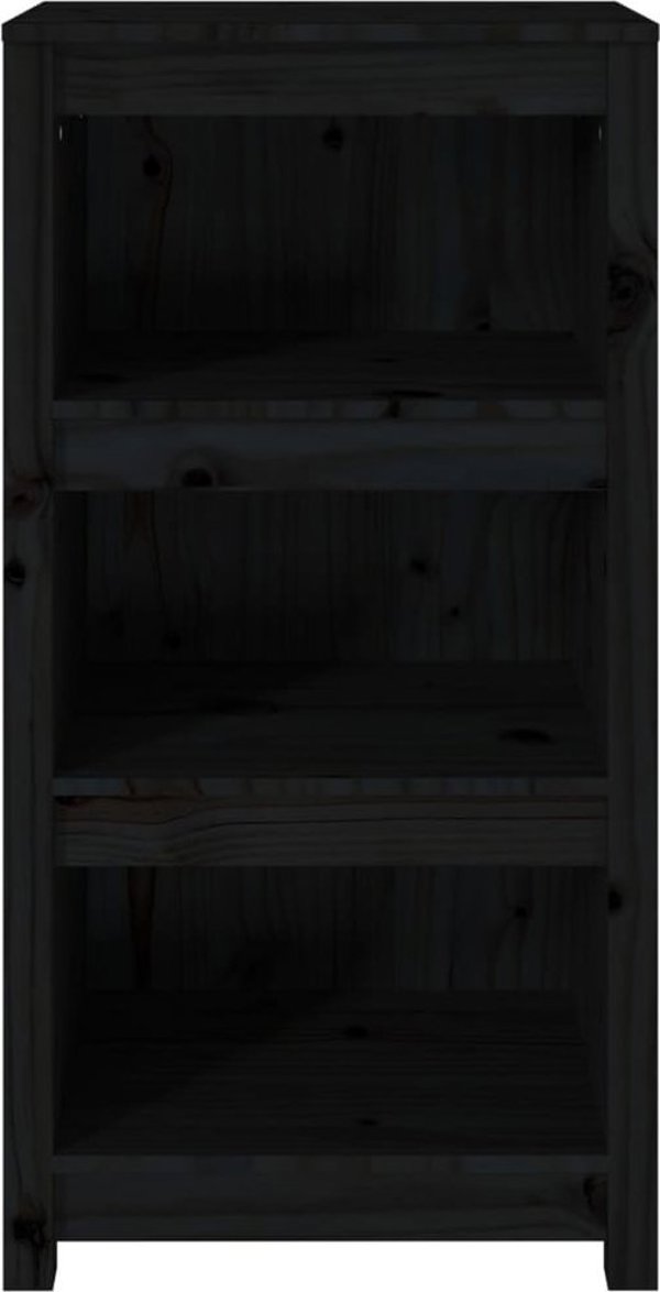 vidaXL Ράφι βιβλίων μαύρο 50x35x97 εκ., από μασίφ πεύκο