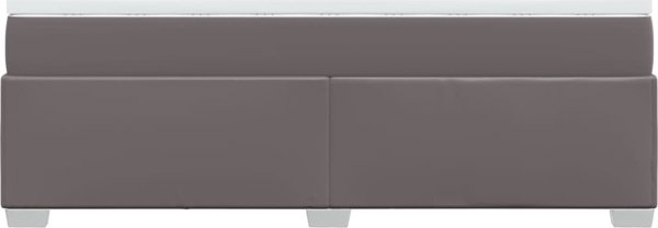 vidaXL Lozko kontynentalne z materacem, szare, ekoskora 100x200 cm
