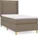 vidaXL Κρεβάτι κοντινεντάλ με στρώμα, taupe, ύφασμα, 100x200 εκ
