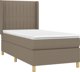 vidaXL Κρεβάτι κοντινεντάλ με στρώμα, taupe, ύφασμα, 100x200 εκ