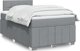 vidaXL Κρεβάτι continental με στρώμα, ανοιχτό γκρι, ύφασμα 120x200 cm