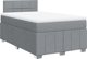 vidaXL Κρεβάτι continental με στρώμα, ανοιχτό γκρι, ύφασμα 120x200 cm