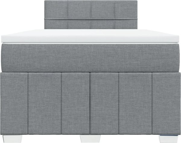 vidaXL Κρεβάτι continental με στρώμα, ανοιχτό γκρι, ύφασμα 120x200 cm