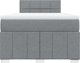 vidaXL Κρεβάτι continental με στρώμα, ανοιχτό γκρι, ύφασμα 120x200 cm