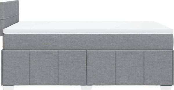 vidaXL Κρεβάτι continental με στρώμα, ανοιχτό γκρι, ύφασμα 120x200 cm